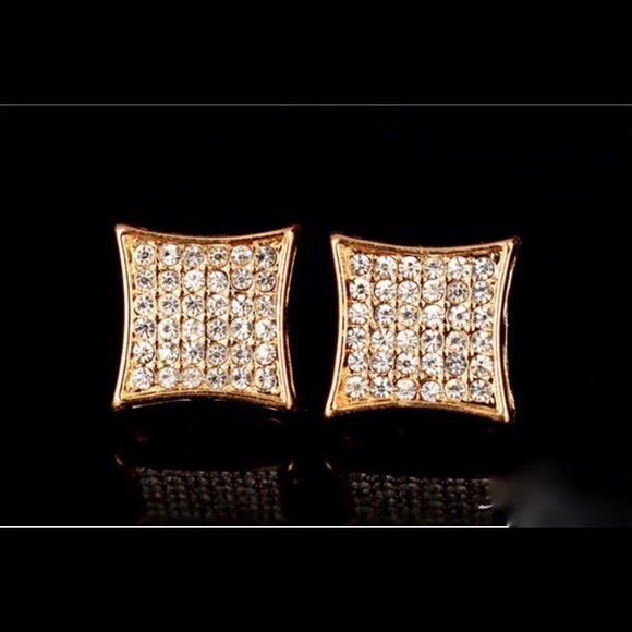 🎉HP🎉5 ⭐️ rated Men silver / gold plated earrings - Picture 2 of 2