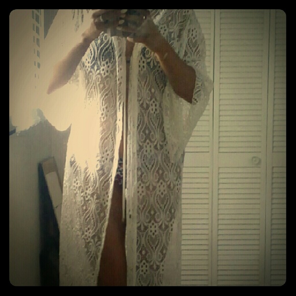 White lace cover-up
