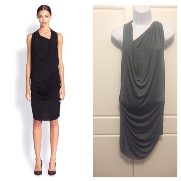 Helmut Lang Dresses & Skirts - 🚫SOLD🚫Helmut Lang Gray Draped Dress
