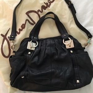 Junior Drake soft leather black satchel