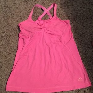 Adidas workout top with built in bra