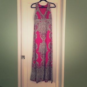 INC Printed Pink/White Maxi Dress