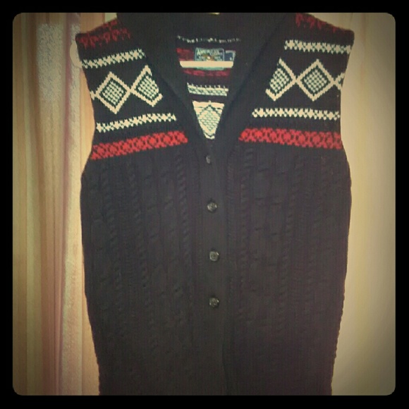 Knitted button down vest
