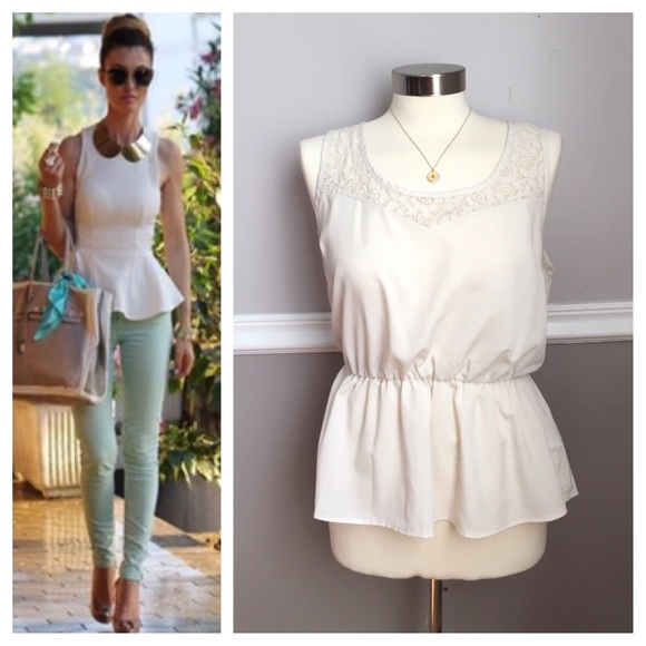 Forever 21 Tops - White Peplum Top