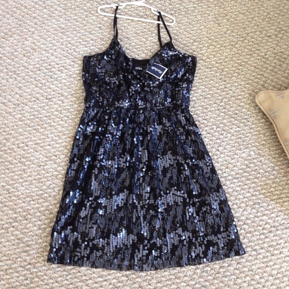 Navy blue sequin dress