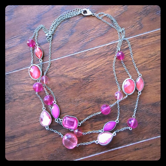 Pink layered necklace
