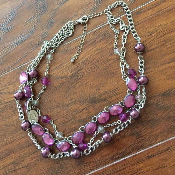 Purple multi-layered necklace