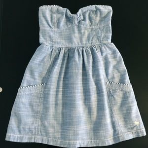 A&F Chambray Strapless Country Sweetheart Dress