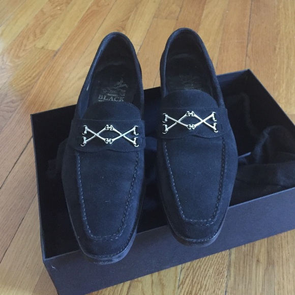 Barker Black Suede Loafers