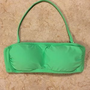 J Crew xxs bandeau green bikini top NWOT