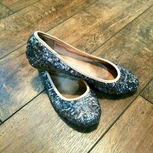 Lauren Conrad Silver Sequin Flats