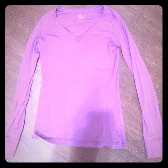 🏳️BOGO🏳️ Purple Long Sleeve V-Neck Soft T-Shirt