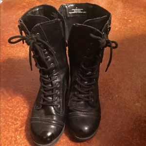 Black combat boots