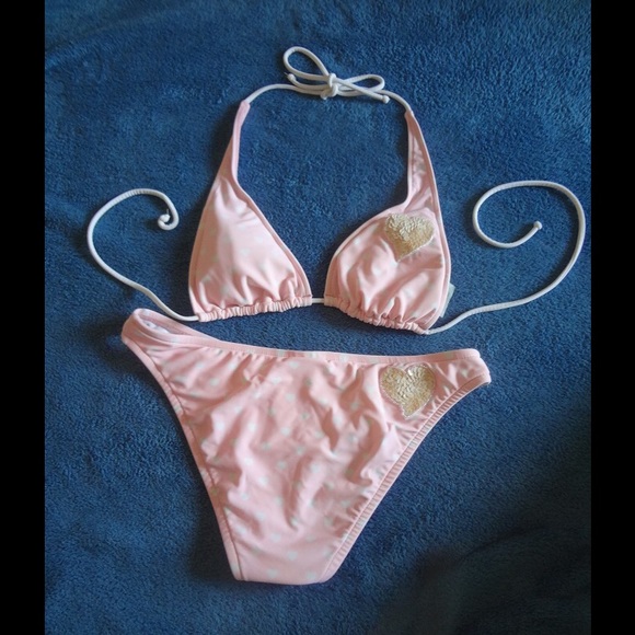 Heart Pattern / Embellishment Bikini 👙 - Picture 4 of 4
