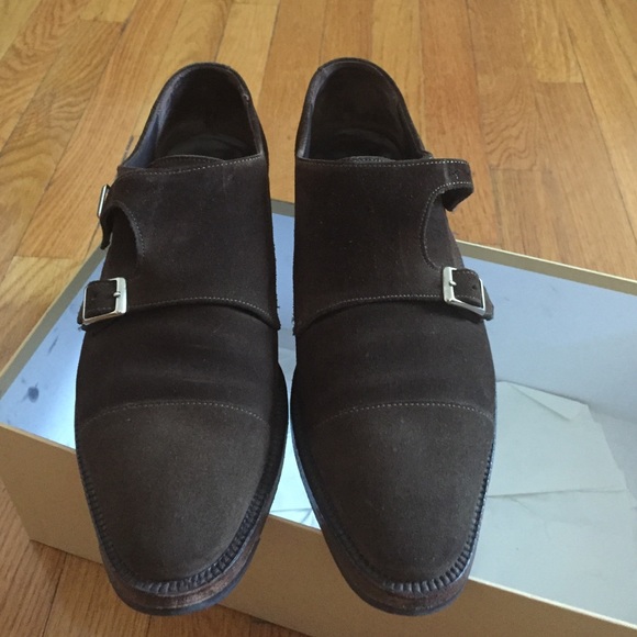 Suede Double Monks By Alfred Sargent, Made In UK