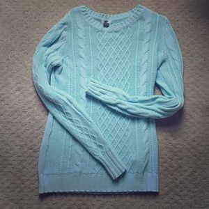Cableknit Mint Green Sweater