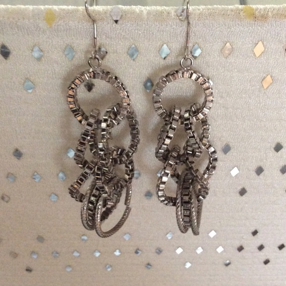 Pair of silver earrings