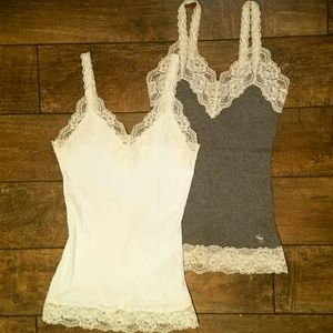 NWOT 2 Lace Trim Tank Tops