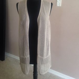 Gold sleeveless cardigan