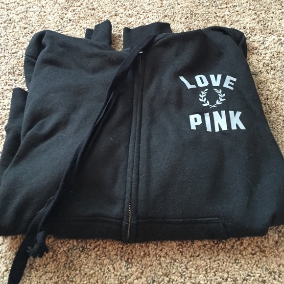 VS PINK Black Full-Zip Hoodie