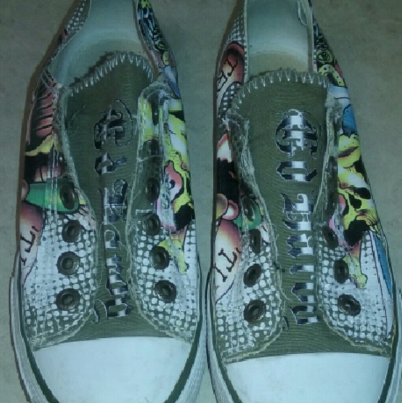 Ed Hardy slip on sneakers