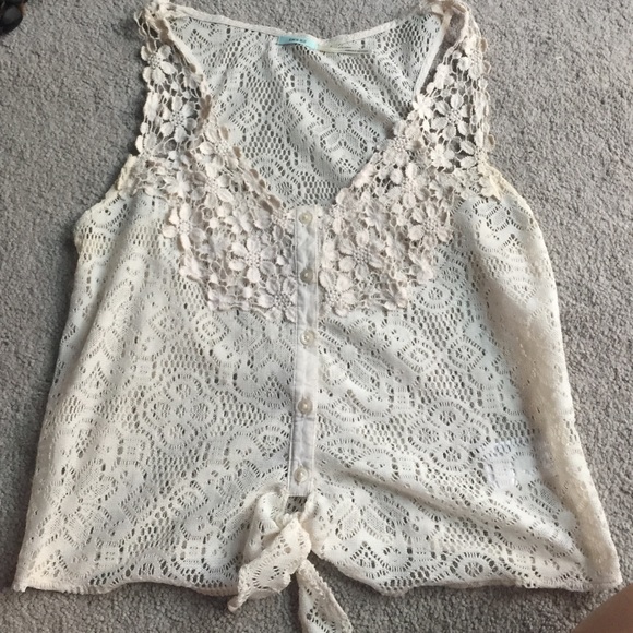 See through crochet tank