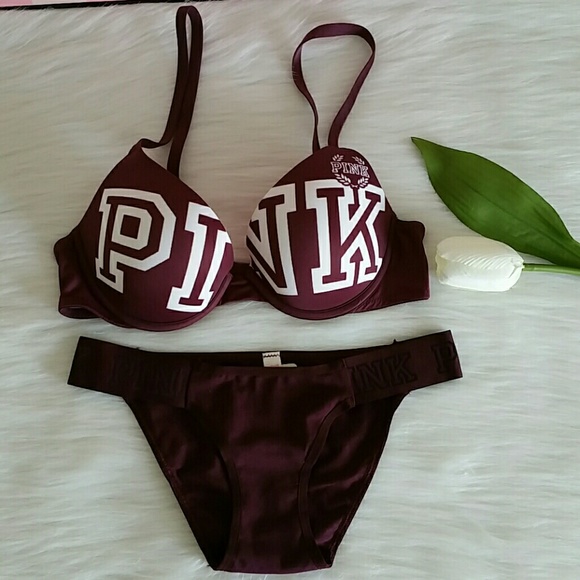 NEW NEVER WORN PINK VS PUSH UP BRA AND PANTY. - Picture 3 of 4