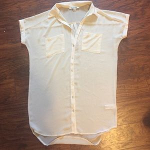 Sheer cream button up