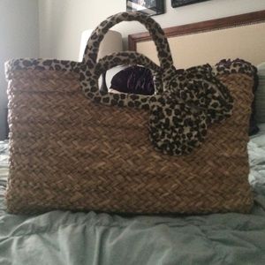 cheetah print beach bag
