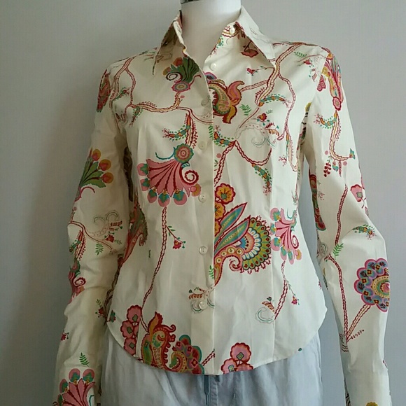 NWOT Hilfiger 100% Cotton Button-down Print Shirt - Picture 2 of 3