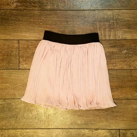 NWOT Soft Pink Skirt with Black Waistband