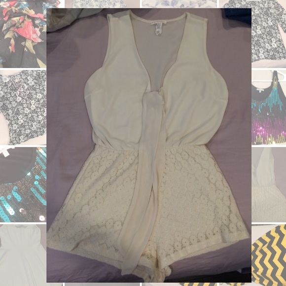 White-beige Agacci Short Jumpsuit