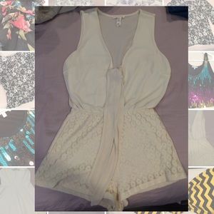 White-beige Agacci Short Jumpsuit