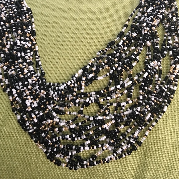 Multi String Long Beaded Necklace - Picture 2 of 4