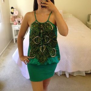 Bebe Patterned Silk Dress