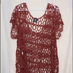 Burnt Orange Bobeu Lace Top