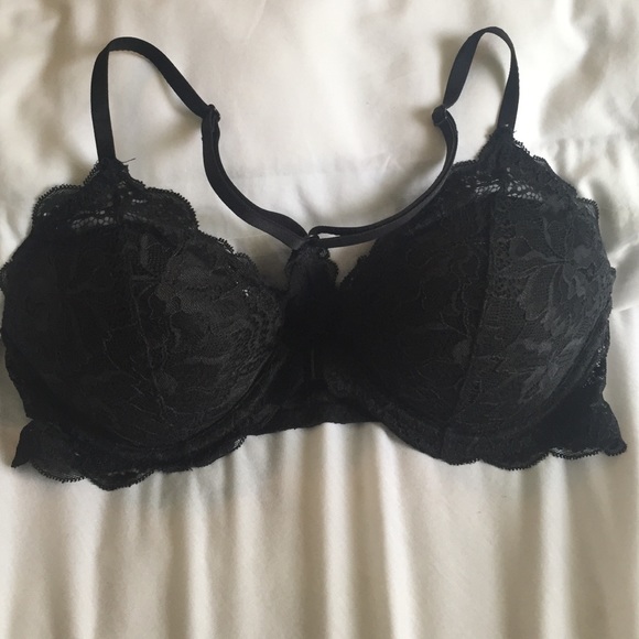 Black lace racer back push-up VS Pink bra 34C