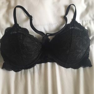 Black lace racer back push-up VS Pink bra 34C