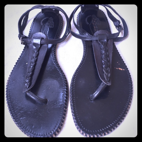 Belle by Sigerson Morrison Black T-strap Sandals
