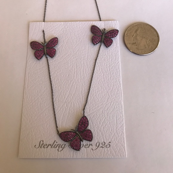 925 Sterling Silver I Love Butterflies - Picture 2 of 4