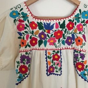 Vintage Floral Embroidered Dress