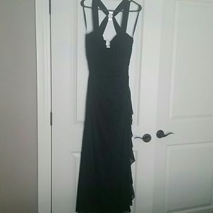 Long black dress with embellishment. Worn once.