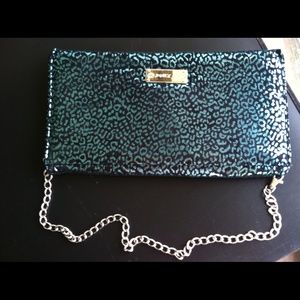 Betsy Johnson safari turquoise and black cheetah