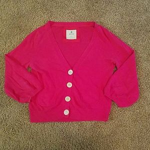 Cute pink cropped cardigan!