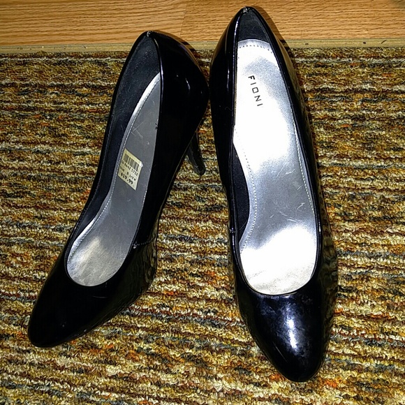 Patent leather heels.