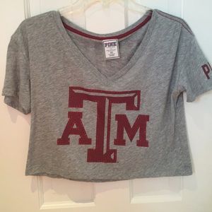 Texas A&M PINK VS crop tee