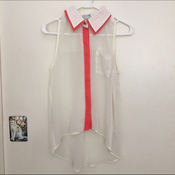 Button Up Sleeveless Shirt Forever 21
