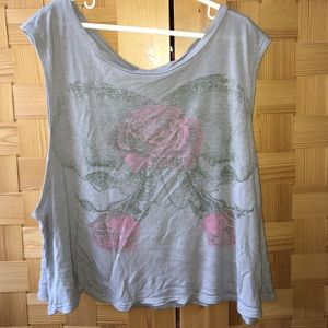 Urban Outfitters grey graphic crop top