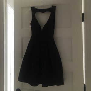 Black Heart Cutout Fit and Flare Dress