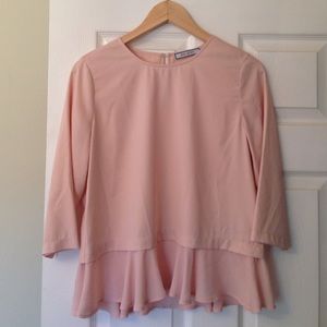 Eden Society blush Peplum Top